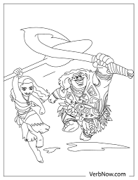 Antistress moana and maui coloring page. Free Moana Coloring Pages For Download Pdf Verbnow