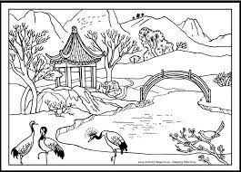With its pretty bridge, its beautiful thatched cottages with smoking chimneys. Natural Scenery Coloring Pages Sducartelca