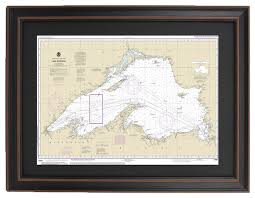 Poster Size Framed Nautical Chart Lake Superior