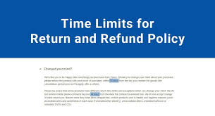 There are a few items that can't be returned: Time Limits For Return Refund Policy Termsfeed