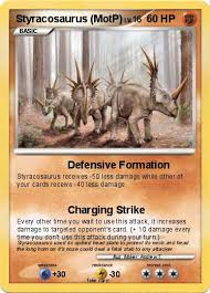 Most of its body is orange with a patch of white under its mouth and along its underside. Pokemon Styracosaurus Motp