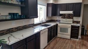 Here S Some Kitchen Inspiration White And Brown Epoxy Marble Countertop Wi Kitchen Countertops White Cabinets White Cabinets White Countertops Kitchen Design