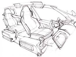 Draw lines to show doors and handles. Car Interior Sketch Tips Car Body Design
