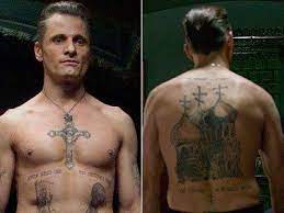 In both the film and reality, a russian prison tattoo is an elaborate code that tells one's entire criminal history. Film Eastern Promises Russian Mafia Tattoos Viggo Mortensen Eastern Promises