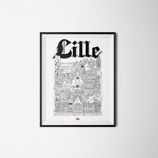 Lille Series Illustration Travel With Me Black By Docteurpaper Illustration Lille Map Design