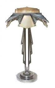 An Art Deco Style Chrome And Molded Glass Table L Oct 09 2012 Hindman In Il Art Deco Lamps Art Deco Table Art Deco Lighting