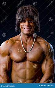 Portrait of Muscular Gay Men with Beads Around His Neck Stock Image - Image  of portrait, dark: 28253811