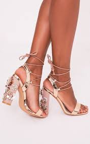 Beautiful Black And Gold High Heels Evy Rose Gold Embellished Block Heeled Sandals High Heels Gold High Heel Sandals Sandals Heels Heels