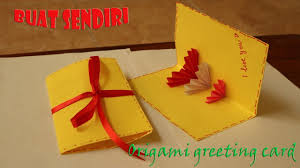 Berikut contoh greeting card happy birthday bergambar untuk teman sahabat pacar ayah ibu guru. Cara Membuat Origami Kartu Ucapan Easy Origami Greeting Card Youtube