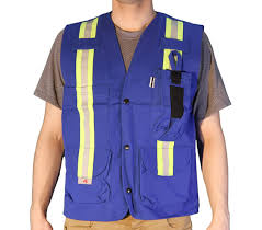 The contrast of color the orange safety vests make with these backgrounds accounts to its use in those environments. Armour Ready Ultrasoft Unlined Safety Vest Blue