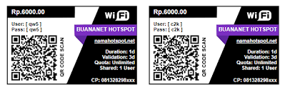 Untuk template voucher yang lain bisa menyesuaikan ukuran qr code dapat menambahkan style sebagai berikut. Template User Manager Voucher Hotspot Mikrotik Plus Qr Code Generator O Om