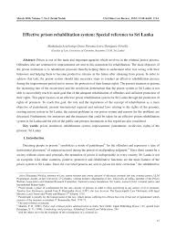 Pdf Effective Prison Rehabilitation System Special Reference To Sri Lanka