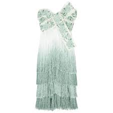 New Marchesa Ombre Fringed Bow Mini Silk Dress Us 6 As Seen On Eva Longoria For Sale At 1stdibs Marchesa Fringe Dress Marchesa Notte Fringe Dress Marchesa Mini Dress