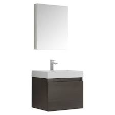 Fresca Nano 24 In Gray Oak Modern Bathroom Vanity With Medicine Cabinet Modern Bathroom Vanity Grey Oak