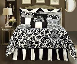 Symphony By Rose Tree Elegant Formal Black And White Damask Print Comforter Luxury Oversize Comforter Rev Black White Bedding White Bed Set Damask Bedroom