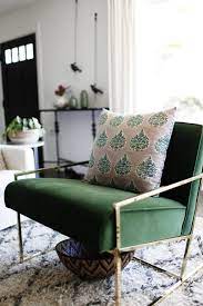A Boldly Bohemian Home In Seattle Rue Gorgeous Emerald Green Chair Chairforlivingroom Living Room Chairs Living Room Green Home Decor