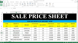 How to create a product price list in excel? How To Make Sale Price Sheet In Ms Excel Tutorial In Hindi 51 Youtube