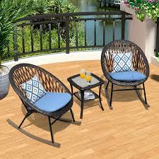 Rocking Chair With Cushions In 2020 Outdoor Rocking Chairs Rocking Chair Set Patio Chairs