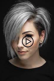 Silber Kurz Bob Mit Seite Pony Sie Suchen Das Schmeichelhafteste Kurz Grau Fa Hair Styles Short Hair Styles For Round Faces Hairdos For Short Hair