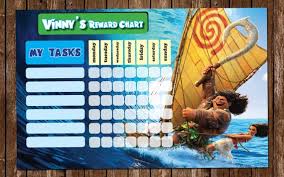 moana rewards chart personalized in 2019 sticker chart