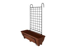 Product titlehanging railing planter flower pot holder balcony pl. Railing Planter With Trellis For Railings Balconies Or Fences