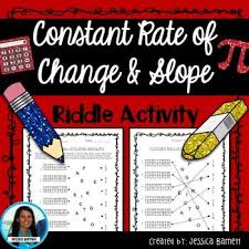 Constant Rate Of Change Riddle Activity Math Courses Learning Math Math Methods