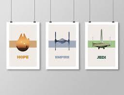 Star Wars Original Trilogy Movie Poster Set Minimalist Movie Etsy Movie Posters Minimalist Movie Posters Design Movie Poster Wall