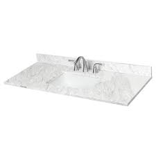 Choose an elegant vanity with a top or mix and match our vanities without tops with our selection of vanity tops and parts.if you're looking for something more unique you can get custom vanity tops with riverstone quartz™, customcraft® laminates, and corinthian™ solid surface tops. Bathroom Vanity Tops At Lowes Com