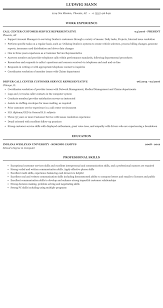 Call Center Customer Service Representative Resume Sample Mintresume