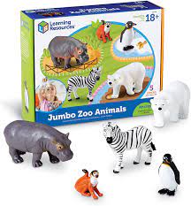 Click on the animal of your choice to discover fun facts. Amazon Com Learning Resources Jumbo Zoo Animals I Monkey Penguin Zebra Polar Bear And Hippo 5 Animals Ages 2 Toys Games