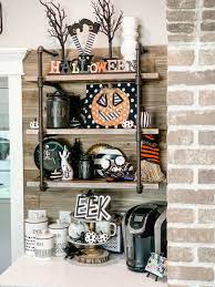 If you love coffee, a fabulous home coffee bar will help your mornings (and afternoons!) be much more pleasant and efficient. Halloween Fall Coffee Bar 2 Re Fabbed