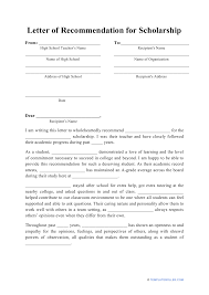 Letter Of Recommendation For Scholarship Template Download Printable Pdf Templateroller