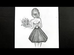 Black And White Drawings Of Girls Easy Pencil Drawing Of Girl Easy Beautiful Girl With Flowers Pencil Shading Youtube In 2020 Pencil Drawings Girl Drawing Beautiful Girl Drawing