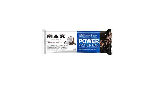 BARRA POWER MAX CHOCOLATE COM COCO 90G MAX TITANIUM