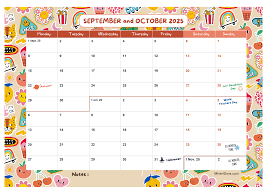 Bi-monthly September October 2025 calendar printable - Mine4Sure's Blog