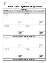 You can & download or print using the browser document. Pairs Check Activity Solving Systems Of Equations Substitution Method Systems Of Equations Equations Teaching Algebra