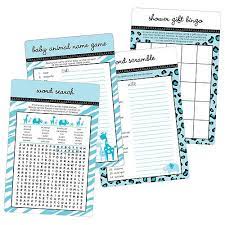 Blue Safari Baby Shower Game Kit Party City Safari Baby Shower Baby Shower Party Stores