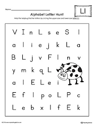 A fun way to learn the alphabet. Alphabet Letter Hunt Letter L Worksheet Myteachingstation Com