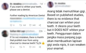 Dan jika testimoni youtube atau instagram beliau mengesyorkan menggunakan serbuk arang diaktifkan, ubat gigi atau cecair mulut. Ubat Gigi Arang Untuk Putihkan Gigi Ini Jawapan Dr Amalina Free Malaysia Today Fmt