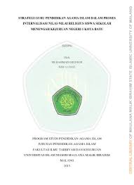 المدرسة الثانوية الوطنية الدينية‎) is a type of institutional group of education established and managed by the malaysian ministry of education (moe). Strategi Guru Pendidikan Agama Islam Dalam Proses Internalisasi Nilai Nilai Religius Siswa Sekolah Menengah Kejuruan Negeri 1 Kota Batu
