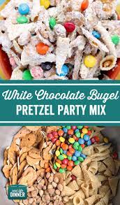 The Dream Team Of Snack Mixes Bugles Pretzel Crisps M Ms And Salted Peanuts Tossed In Melted Whi Snack Mix Recipes Bugles Snack Mix White Chocolate Chex Mix