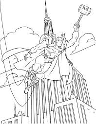 House and building color pages are designed specially for kids to aware how the buildings look like in real. Thor Over The Empire State Building Coloring Page Netart