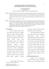 2012. konsep kepmilikan harta dalam ekonomi islam menurut afzalur rahman di buku economic doctrines of islam.skripsi uin. Pdf Kedudukan Harta Dan Implikasinya Dalam Perspektif Al Qur An Dan Hadis