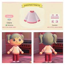Soft Pink White Version Of My Heart Shaped Elbow Patch Sweater Per Request From Fb This Is My Favor In 2020 Animal Crossing Animal Crossing Game Animal Crossing Qr