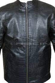 Crocodile Embossed Genuine Leather Jacket Black Brown White Blue All Sizes Custo Ebay Leather Jacket Style Leather Jacket Leather Jacket Black