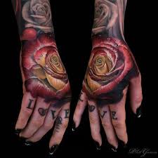 Phil Garcia Realism Realistic Rose Hand Tattoo Color Hand Tattoos Rose Hand Tattoo Tattoos