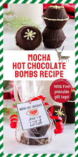 Learn How To Make These Mocha Flavored Hot Chocolate Bombs With This Simple Recipe Included Are Free Printable Chocolate Bomb Hot Chocolate Diy Hot Chocolate