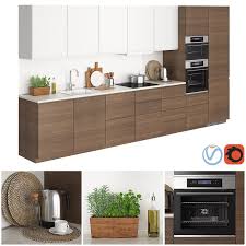 ikea metod voxtorp walnut kitchen 3d