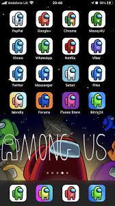 Among Us Ios 14 App Icons Ios14 Among Us Aesthetic Home Screen Among Us Iphone Ios14 Them Pretty Wallpaper Iphone Funny Phone Wallpaper Wallpaper Iphone Cute