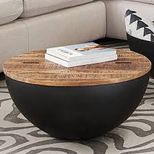 The latest on our store health and safety plans. 37b Salem Round Storage Cocktail In Natural And Black Nebraska Furniture Mart